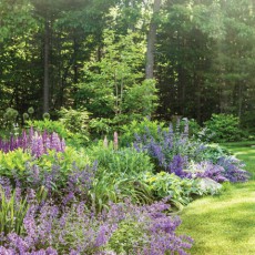 beautiful gardens connect Littlejohn Island home to its natural surroundings