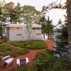 A view of the north side of the home, overlooking Tenants Harbor, ME