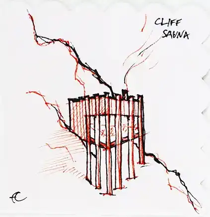 a hidden cliffside sauna