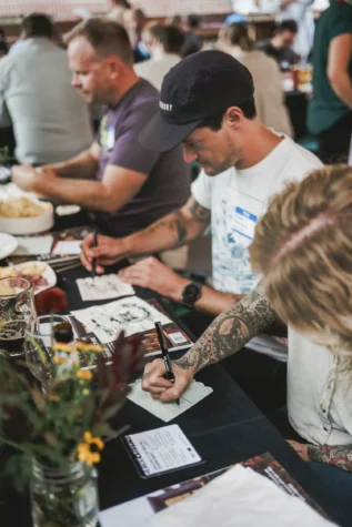 Sketch + Drink–various people drawing