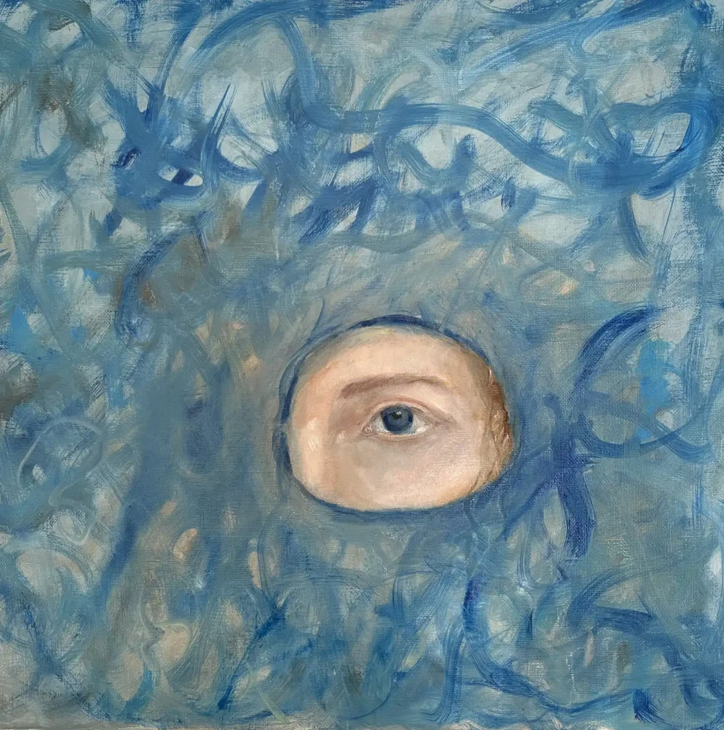 Connie Clanton, Without Tears, oil on canvas,12 x 12 inches, 2025.