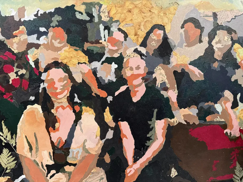 Sunday Night Soup Troupe Artist Collective, Compathy (Sunday Night Soup Troupe), 24 x 30 inches, mixed media acrylic painting, 2025.