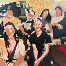 Sunday Night Soup Troupe Artist Collective, Compathy (Sunday Night Soup Troupe), 24 x 30 inches, mixed media acrylic painting, 2025.